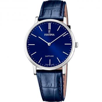 Reloj De Hombre Festina Swiss Made F20012/3 Con Esfera Azul