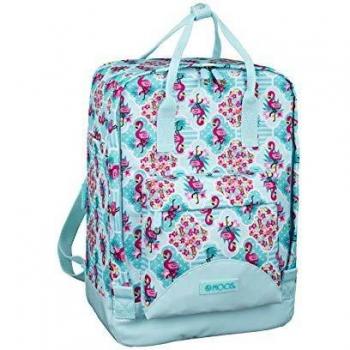 Mochila Moos Flamingo Turquesa 38Cm con Asas