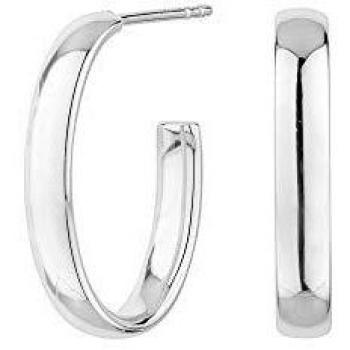 Pendientes City de plata media caña con tubo oval ITEMPORALITY SEA-100-152-02