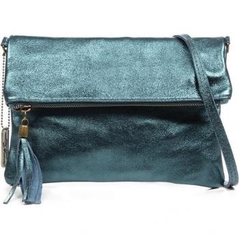 Bolso Bandolera Firenze Artegiani Alzano Mujer Piel Gamuza Brillante