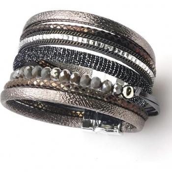 Pulsera Bohemia de Piel y Cristales