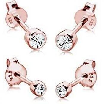 Pendientes Elli para Mujeres Conjunto de 2 con Cristal en Plata de Ley 925