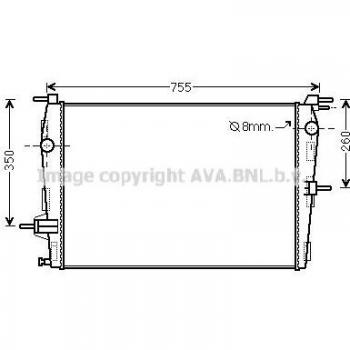 PRASCO RT2458 Radiador de Arrefecimento
