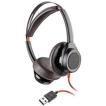 Plantronics Blackwire C7225 Binaural USB ANC Telephone Headphones On Ear Wired Stereo Black Noise Cancelling Muted