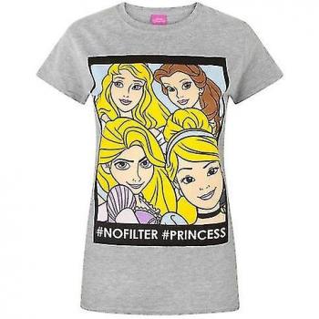 Camiseta Mujer Princesa Disney Sin Manga Gris M