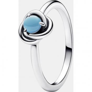 Anillo de Eternidad Pandora con Cristal Turquesa de Diciembre