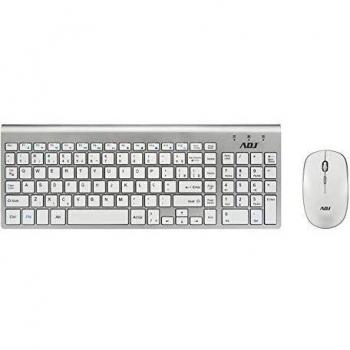 Platinum KW10 Wireless Keyboard and Mouse Set, Italian QWERTY Layout, for PC/Laptop/Notebook Windows, Silent Touch Keys, Wireless, 102 keys, Ergonomic Mouse 1600 DPI, Silver/White