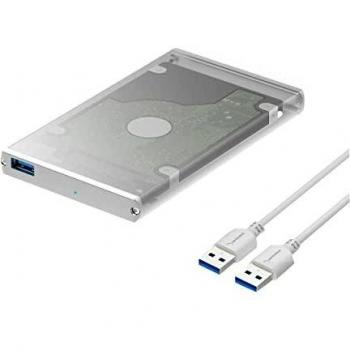Sabrent Case Ultraslim per Disco Rigido Interno SATA 3.0-2.5'' in Alluminio [Ottimizzato per SSD, Supporto UASP SATA III] Argento (EC-UM30)