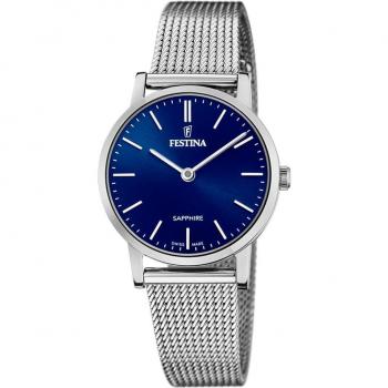 Reloj De Mujer Festina Swiss Made F20015/2 Con Esfera Azul