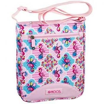Safta Bandolera Moos Flamingo Rosa Oficial Con Bolsillo Exterior 210x45x250mm