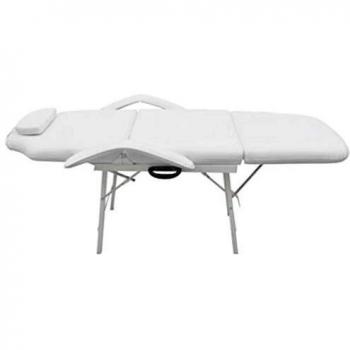 VidaXL Camilla Esteticien Masaje Ajustable Blanca Cama Tratamiento de Belleza