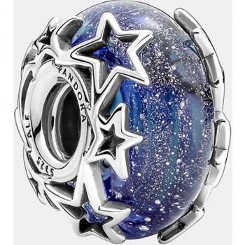 Pandora Charm de cristal de Murano en plata de ley Galaxia & Estrella