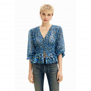 Blusa 100% Algodón con Plumeti y Flores