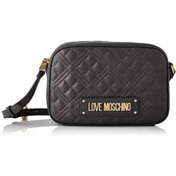 Love Moschino Bolso de hombro PU New Shiny Quilted Mujer Negro