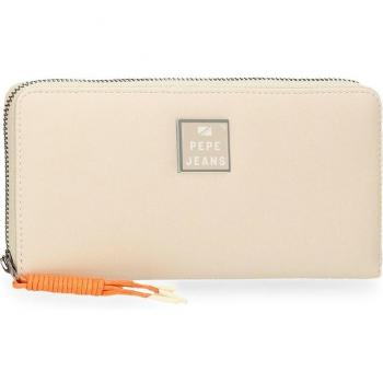 Cartera Pepe Jeans Bea beige con cremallera