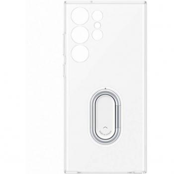 Samsung Clear Gadget Case Funda de Silicona con Anillo Transparente para Galaxy S23 Ultra