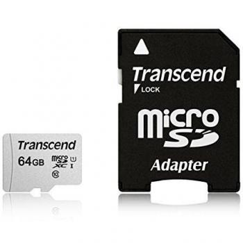 Transcend 64 GB microSDXC 300S Memory Card with Adapter
