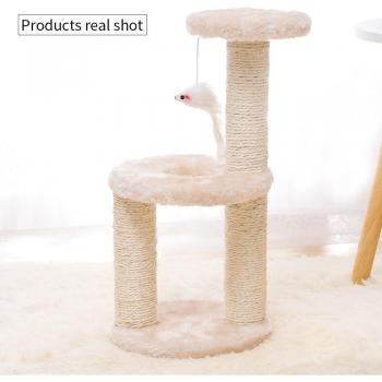 Árbol para Gatos de Tres Niveles con Juguetes y Rascadores