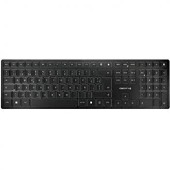 Cherry KW 9100 SLIM Tastiera Wireless QWERTY Spagnolo Bluetooth Ricaricabile Nero-Argento