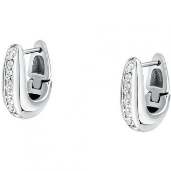 Pendientes Creole Ovalados en Acero y Cristal