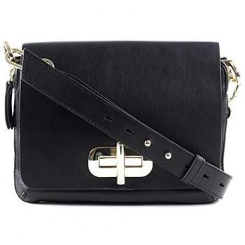 Tommy Hilfiger Bandolera de Cuero Mediana Mujer Negro