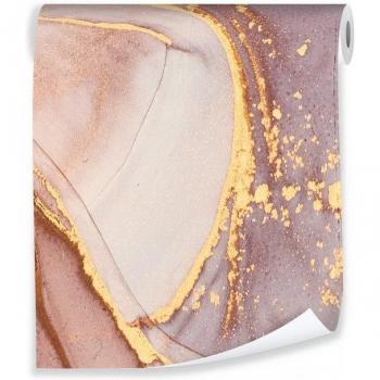 Papier Peint Marbre Rose Intissé Panoramique 10m x 50cm