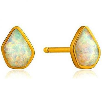 Pendientes Ania Haie plata 925 chapados en oro 14k colección Mineral Glow ópalo multicolor