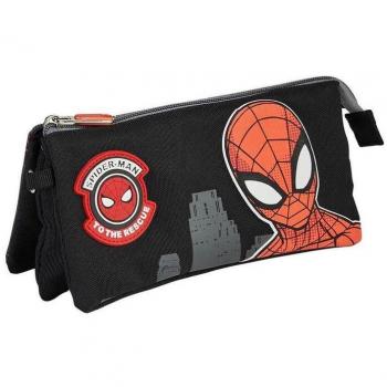 Estuche Portatodo 3 Compartimentos Spiderman Black