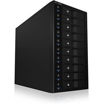 ICY BOX IB-3810U3 10 Disco Rigido SATA da 3,5 Pollici USB 3.0 (UASP), SATA III, Ventola Intelligente, EasySwap, Nero, 10 volte