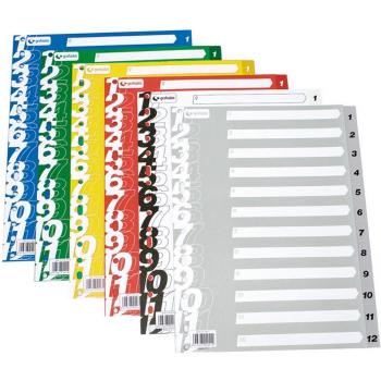 Separador numerico multitaladro en PP 1-31 a4 Gris