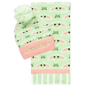 Set Mandaloriano: Gorro y Bufanda con Grogu Verde