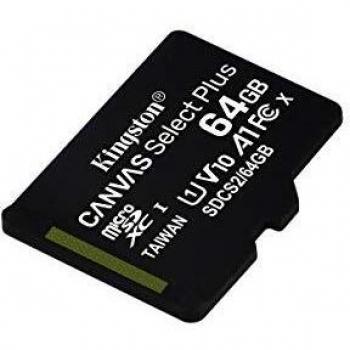 MEMORY CARD MICROSD 64GB UHS-I C10 KINGSTON CANVAS SELECT PLUS SDCS2/64GB