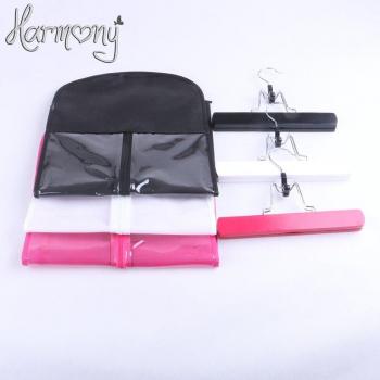 Juego de 3 Bolsas y Perchas para Almacenamiento de Extensiones de Cabello a Prueba de Polvo (Negro, Rosa y Blanco)