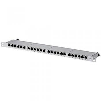 Pannello Patch Helos 24 Porte RJ-45 Rack 0.5U Grigio