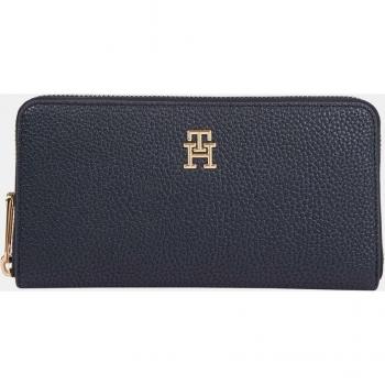 Cartera Tommy Hilfiger Azul Marino con Logo TH Metalizado