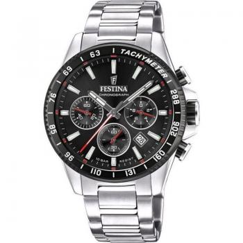 Reloj De Hombre Festina Timeless Chronograph F20560/6 Con Esfera Negra