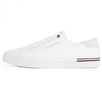 Zapatillas Tommy Hilfiger Hombre Con Logo y Textura Contraste Blanco