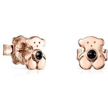 Pendientes Real Sisy de Plata Vermeil rosa con Onix