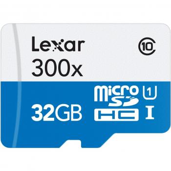 Lexar Scheda Memoria MicroSDHC 32GB Classe 10 con Adattatore