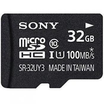Sony SR32UYA Scheda Micro SD HC, UHS-I, Classe 10, 32 GB, con Adattatore, Nero