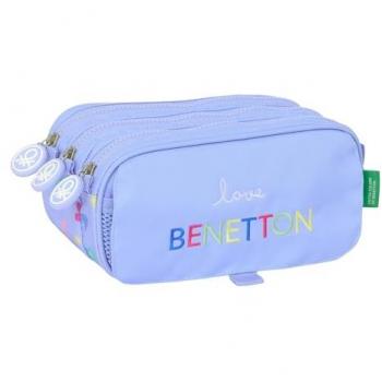 Portatodo Triple Big Benetton Lila Estuche de lápices y bolígrafos