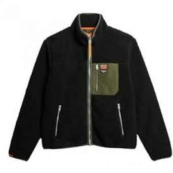 Chaqueta retro Superdry para hombre en negro y verde