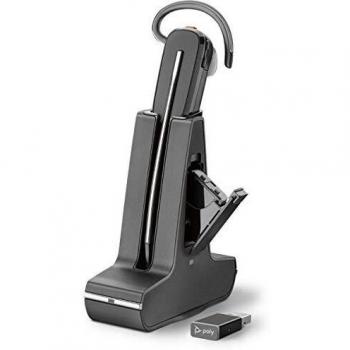 POLY Cuffia con microfono Savi 8245 UC Auricolare Wireless A clip, Padiglione, Passanuca Ufficio USB tipo-C Base di ricarica Nero