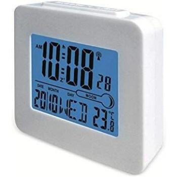 Denver REC-34WH Alarma (Pantalla LCD, termómetro Interno, luz de Fondo Hinte) Azul/Blanco