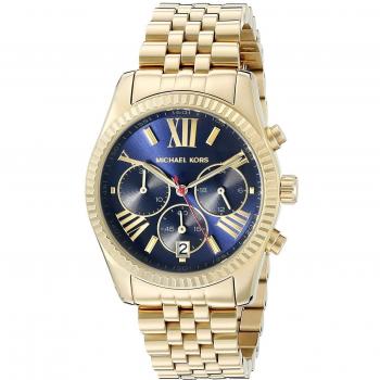 Reloj Michael Kors MK6206 Cuadro Dorado y Esfera Azul