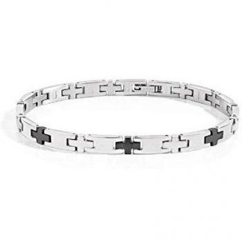 Pulsera Sector No Limits para hombre, Colección BASIC, 22,5 cm, acero y PVD negro