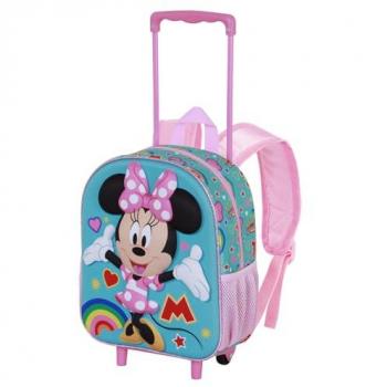 Mochila Turquesa con Ruedas Disney Minnie Mouse 3D