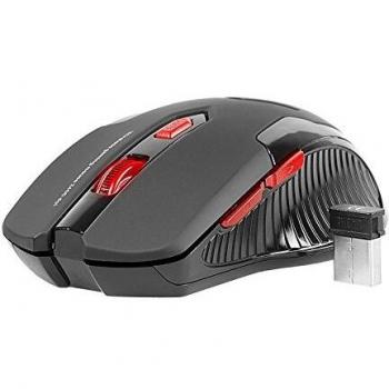 TRACER Airman Wireless Mouse con Ricevitore USB Ottico, 2400DPI, Nero e Rosso