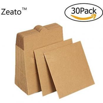 Buste vuote di carta kraft per CD/DVD, confezione da 30, 12,5x12,5 cm