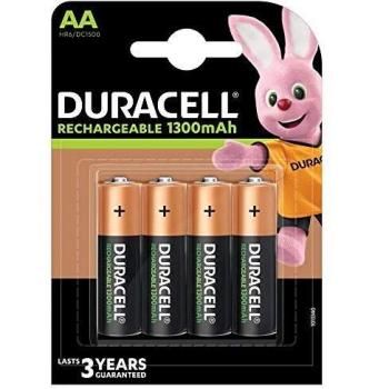 Duracell HR6 / DC1500, Pilas Recargables AA 1300 mAh, Paquete de 4
